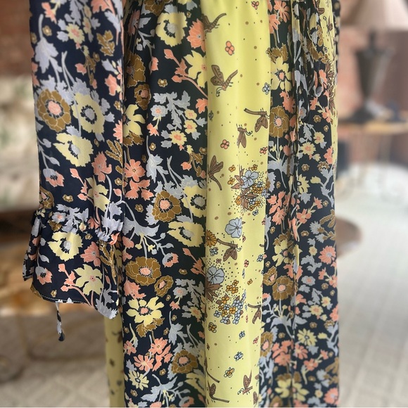 ModCloth Unique Persona Patchwork Yellow Blue Midi Dress NWT 10 - Picture 14 of 17